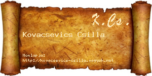 Kovacsevics Csilla névjegykártya