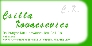 csilla kovacsevics business card